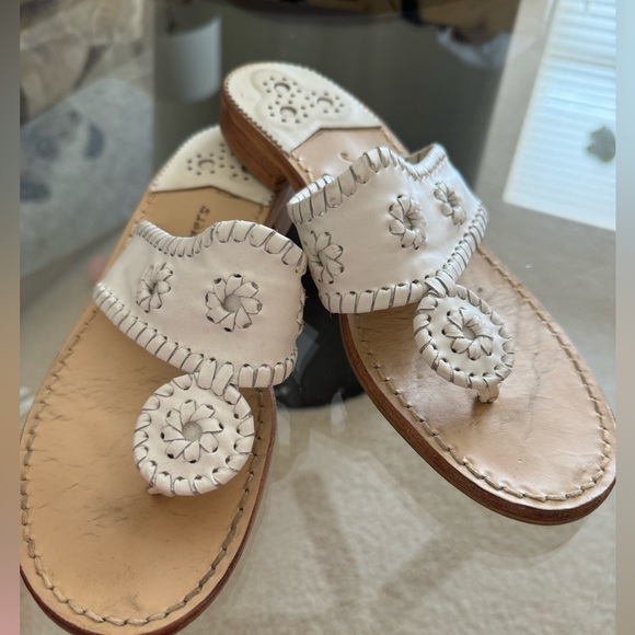 Jack Rogers Original Slip on Sandals in White - Women’s Size 8 - Picture 1 of 4